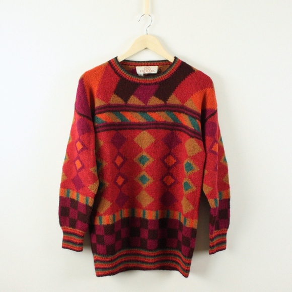 Fotrama Sweaters - Fotrama Beautiful 100% Alpaca Geometric Sweater